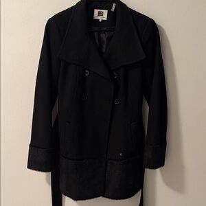 Women's Black Double-Breasted Coat